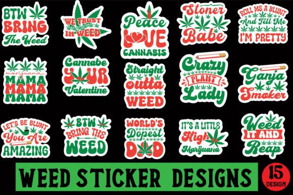 Download Weed Sticker Designs Bundle - Sticker designs Collection
