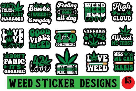 Download Weed Sticker Designs Bundle - Sticker designs Collection