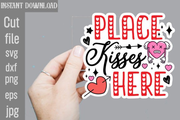 Download Place Kisses Here SVG Sticker Designs - Sticker designs Collection