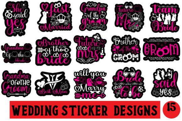 Download Wedding Sticker Designs Bundle - Sticker designs Collection