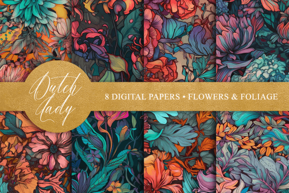 Download Seamless Flowers &amp; Foliage Patterns - Flower Collection