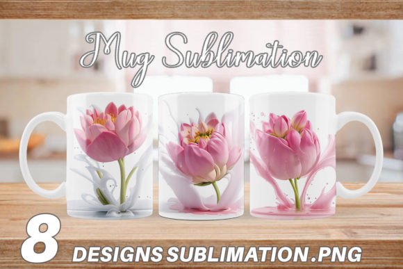 Download Mug 3D Tulip Flower Splash Water - Flower Collection