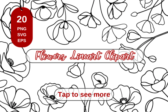 Download Line Art Floral Set, Flowers Line Art - Flower Collection