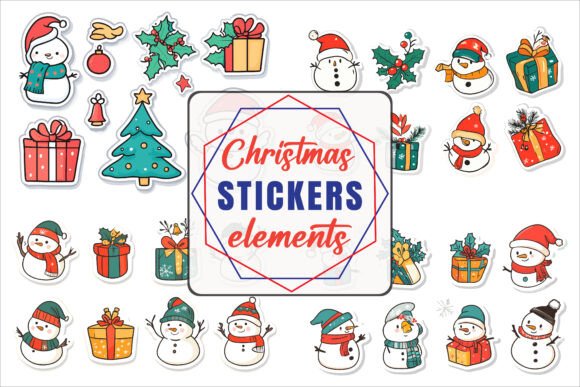 Download Flat Christmas Sticker Designs - Sticker designs Collection
